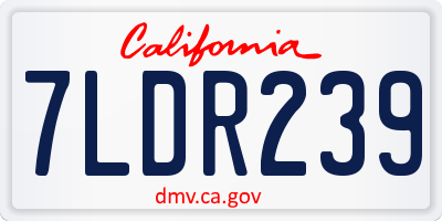 CA license plate 7LDR239
