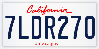CA license plate 7LDR270