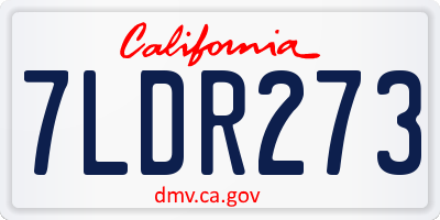 CA license plate 7LDR273