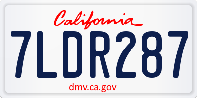 CA license plate 7LDR287