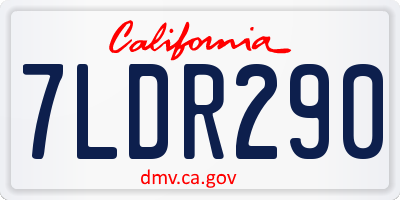 CA license plate 7LDR290