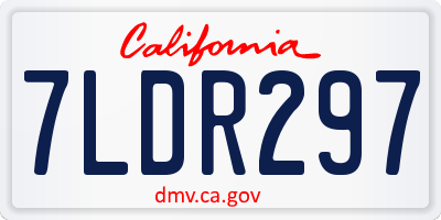 CA license plate 7LDR297