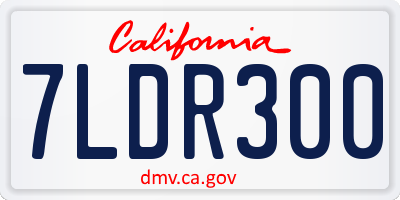 CA license plate 7LDR300