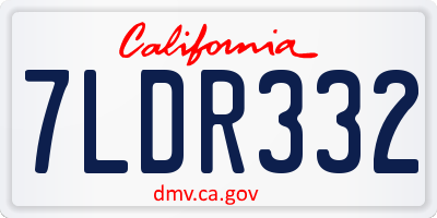 CA license plate 7LDR332