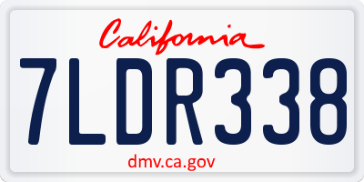 CA license plate 7LDR338