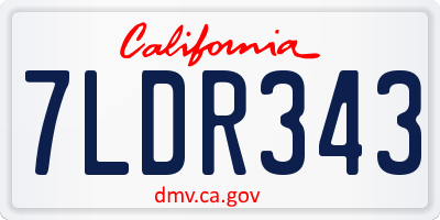 CA license plate 7LDR343