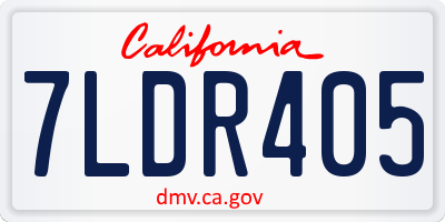 CA license plate 7LDR405