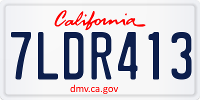 CA license plate 7LDR413