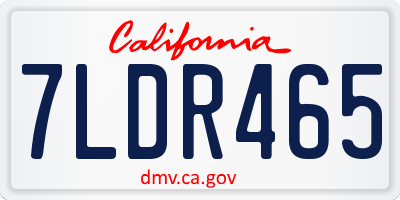 CA license plate 7LDR465