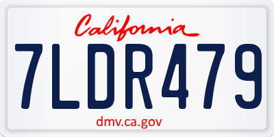 CA license plate 7LDR479