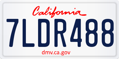 CA license plate 7LDR488