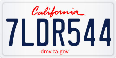 CA license plate 7LDR544
