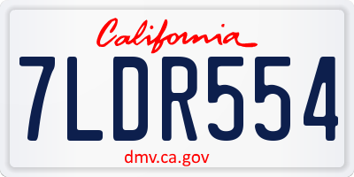 CA license plate 7LDR554