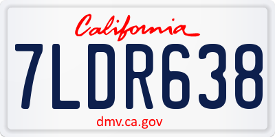 CA license plate 7LDR638