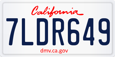 CA license plate 7LDR649