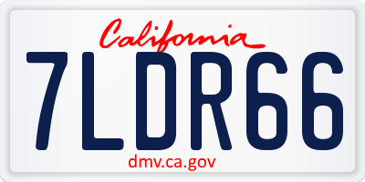 CA license plate 7LDR66