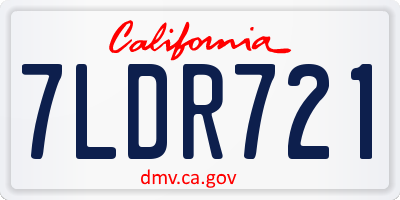 CA license plate 7LDR721