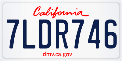CA license plate 7LDR746