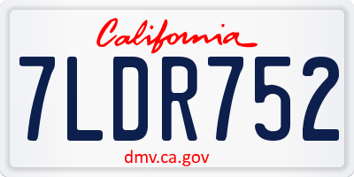 CA license plate 7LDR752