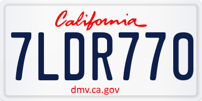 CA license plate 7LDR770