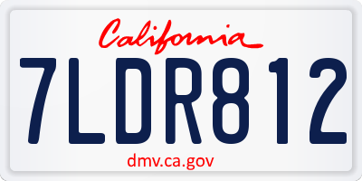 CA license plate 7LDR812