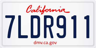 CA license plate 7LDR911