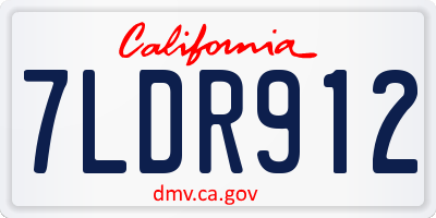 CA license plate 7LDR912