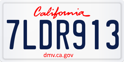 CA license plate 7LDR913