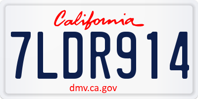CA license plate 7LDR914