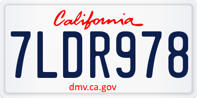 CA license plate 7LDR978