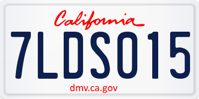 CA license plate 7LDS015