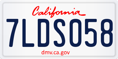 CA license plate 7LDS058