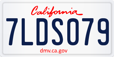 CA license plate 7LDS079