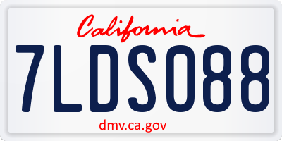CA license plate 7LDS088