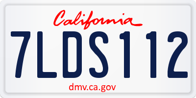 CA license plate 7LDS112