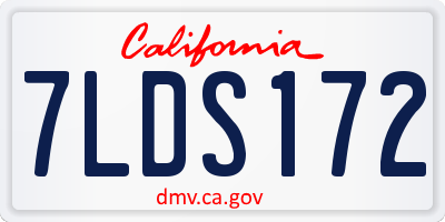 CA license plate 7LDS172