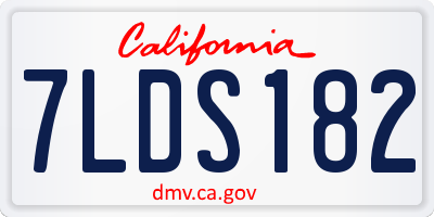 CA license plate 7LDS182