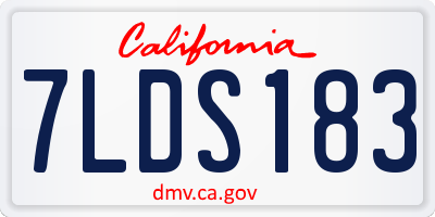 CA license plate 7LDS183