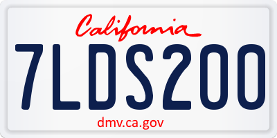 CA license plate 7LDS200