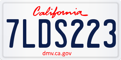 CA license plate 7LDS223