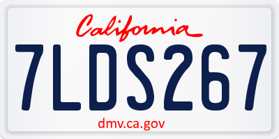CA license plate 7LDS267