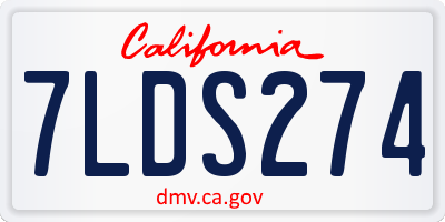 CA license plate 7LDS274
