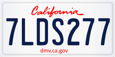 CA license plate 7LDS277