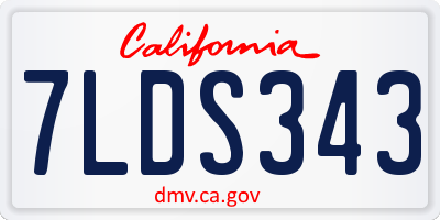 CA license plate 7LDS343