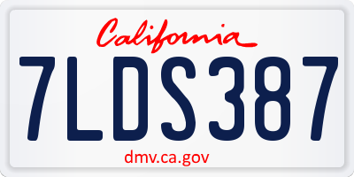 CA license plate 7LDS387