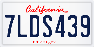 CA license plate 7LDS439