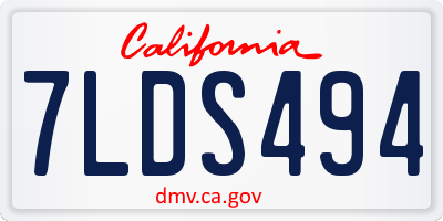 CA license plate 7LDS494