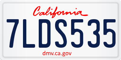 CA license plate 7LDS535