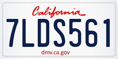 CA license plate 7LDS561