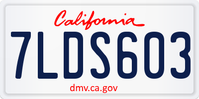 CA license plate 7LDS603